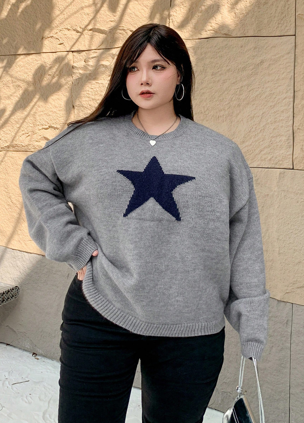 Серый зимний джемпер джемпер SHEIN