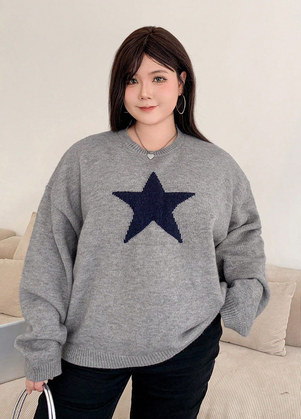 Серый зимний джемпер джемпер SHEIN