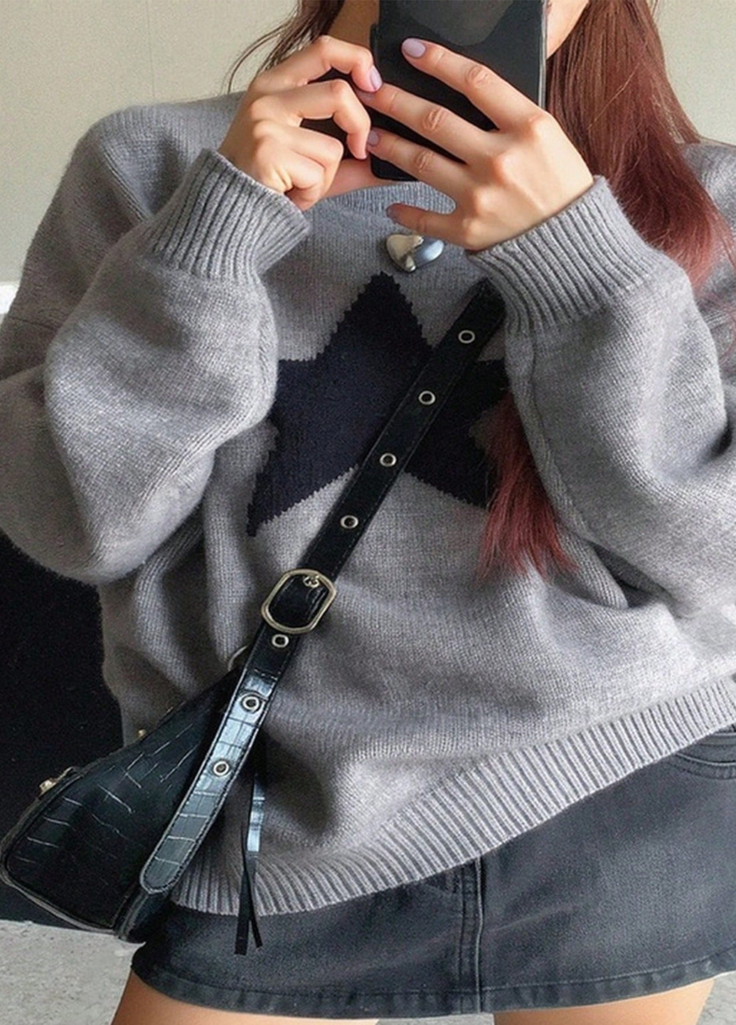 Серый зимний джемпер джемпер SHEIN