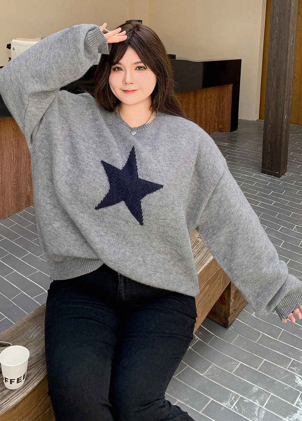 Серый зимний джемпер джемпер SHEIN