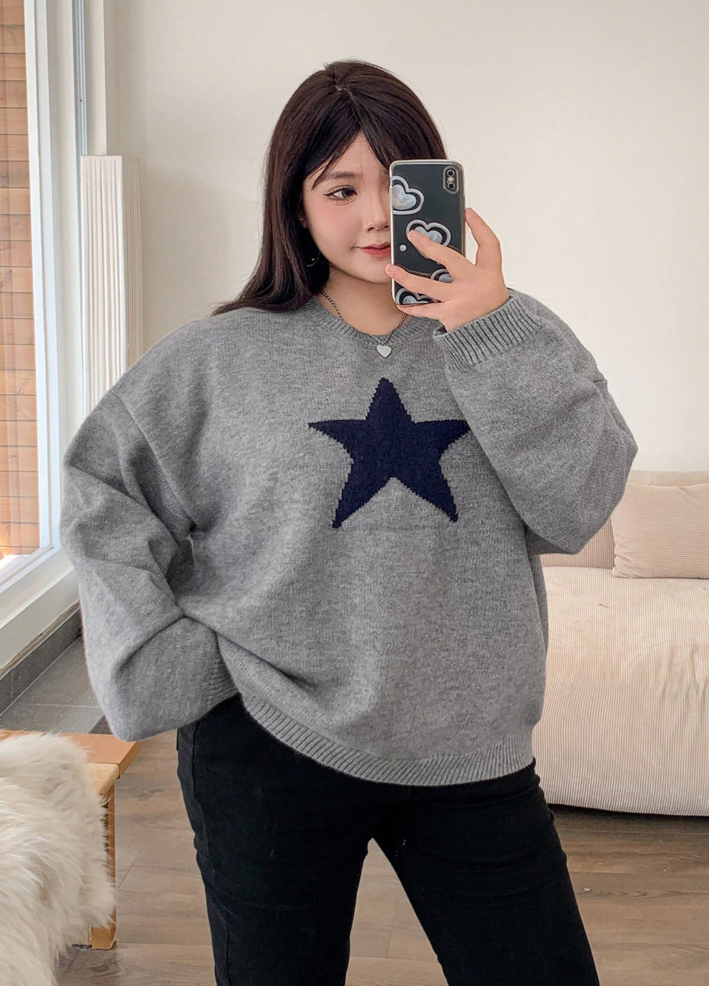 Серый зимний джемпер джемпер SHEIN