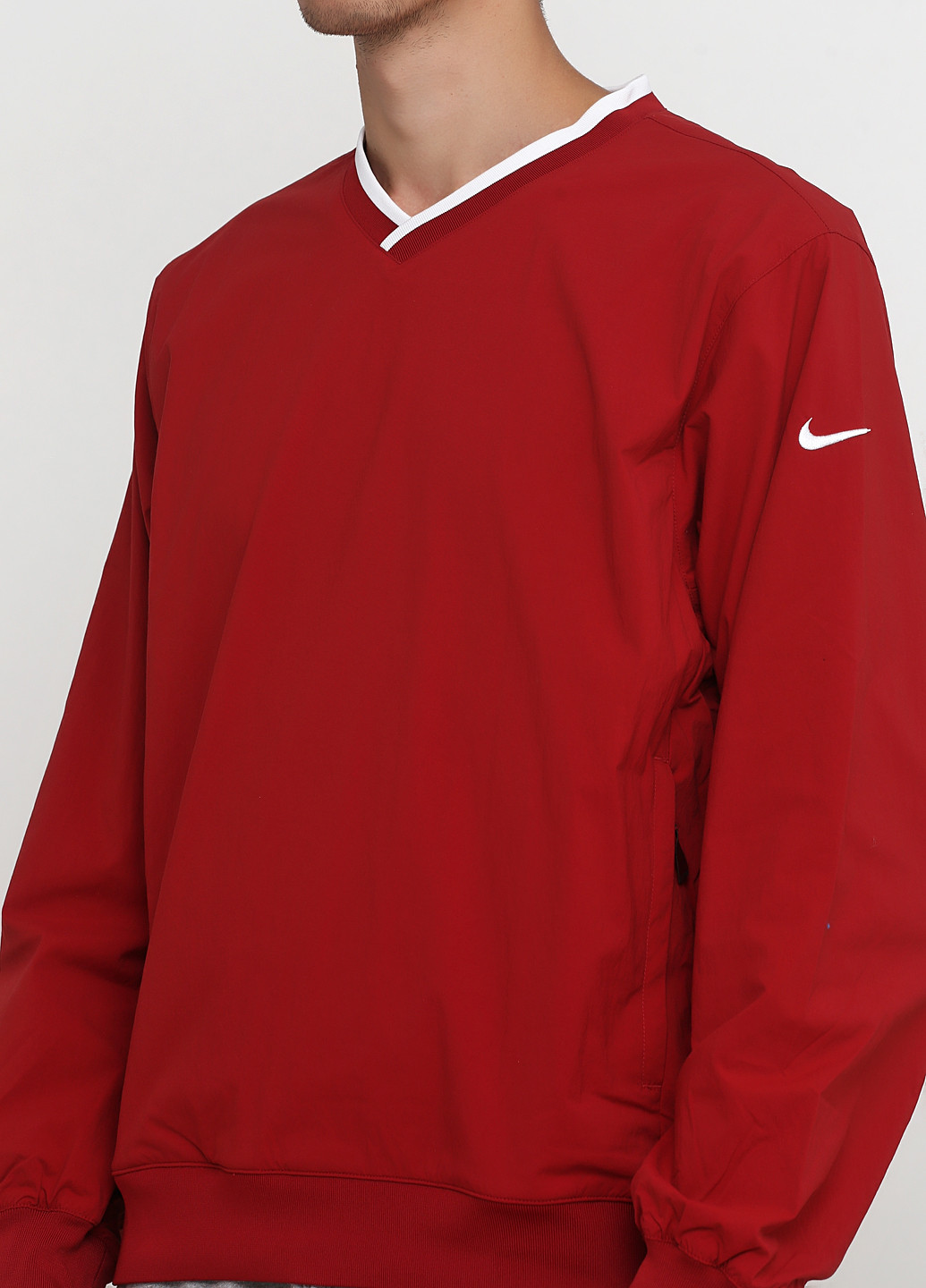 Світшот Nike - Прямий крій логотип червоний спортивний трикотаж - (190882398)