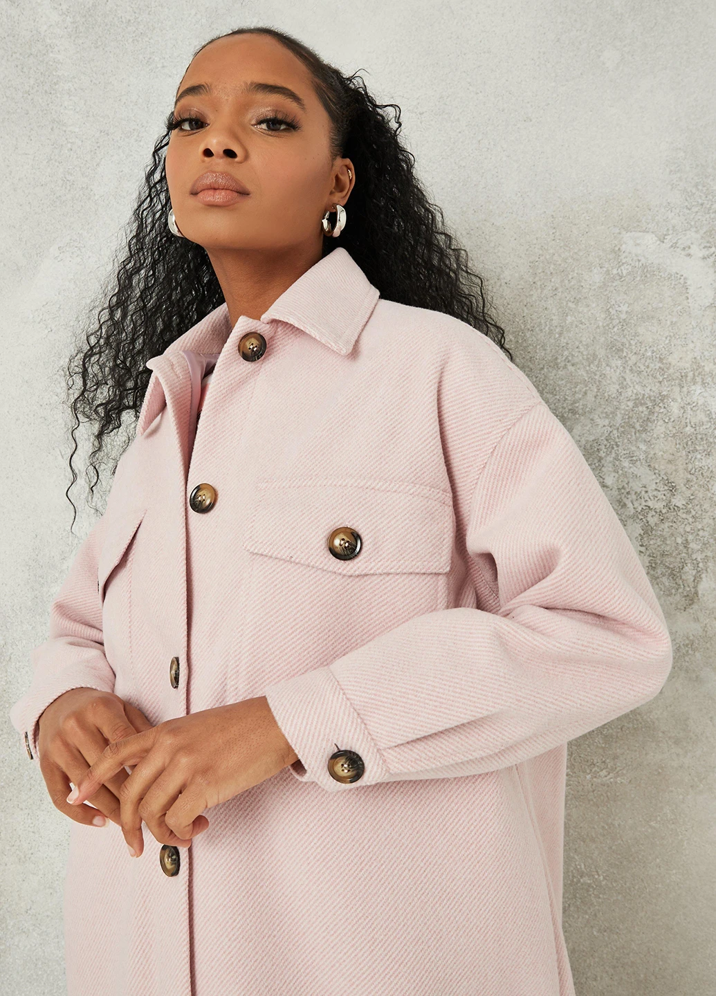 Пудрове демісезонне Пальто однобортне Missguided