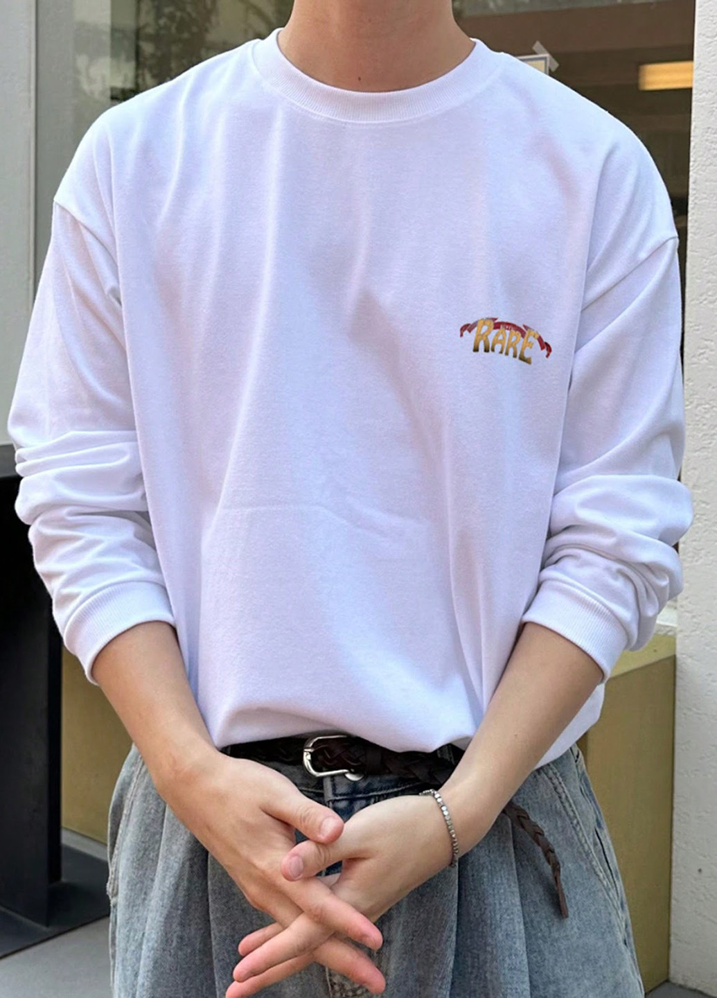 Лонгслів SHEIN малюнок білий кежуали бавовна