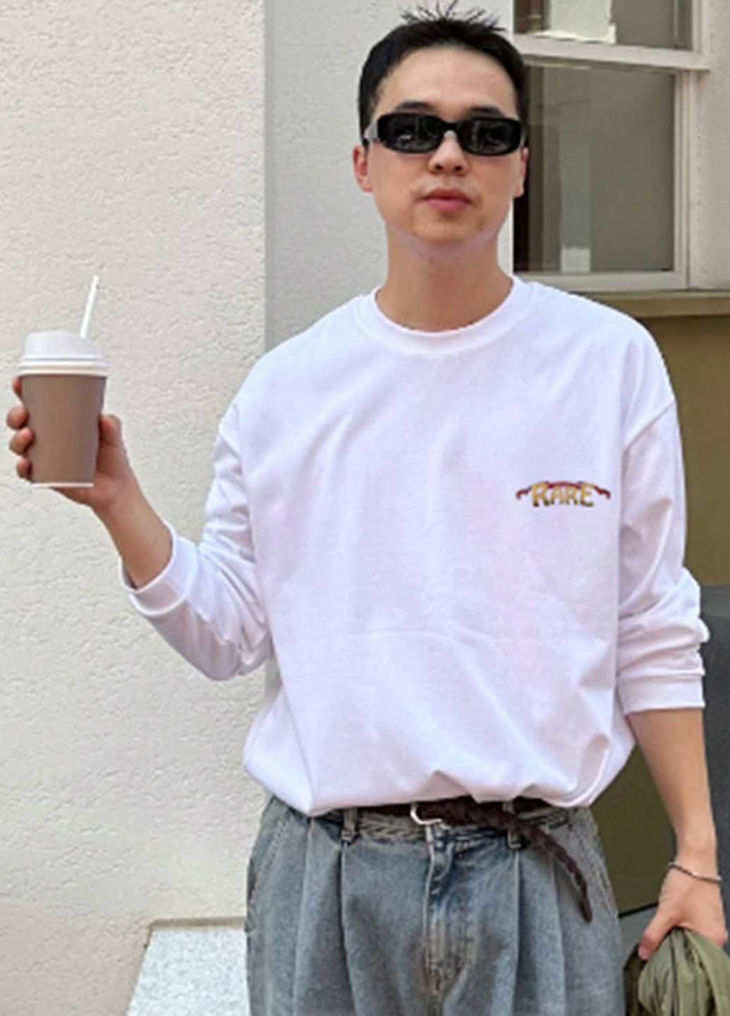 Лонгслів SHEIN малюнок білий кежуали бавовна