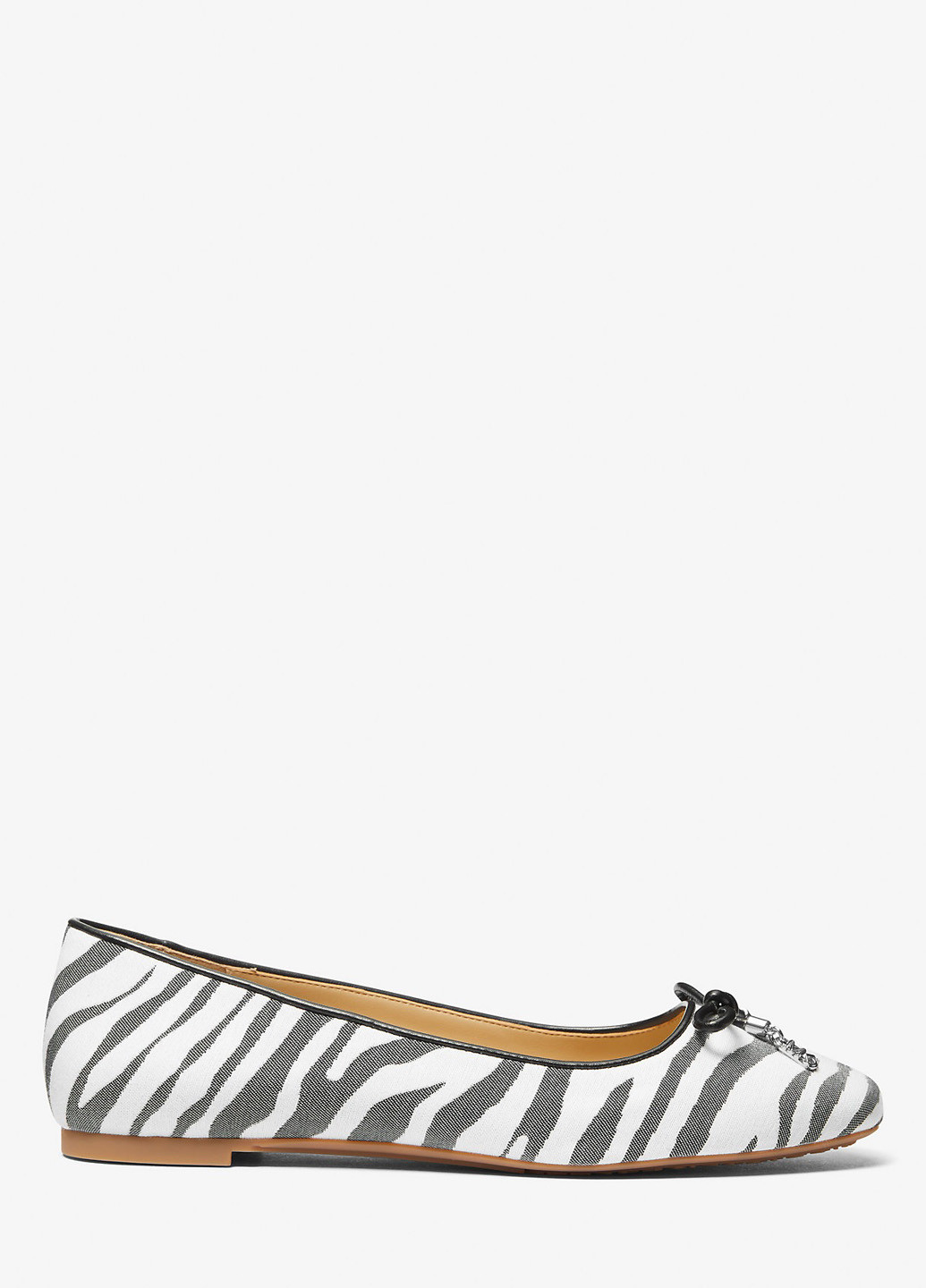 Жіночі балетки Michael Kors | чорно-білі зебри бант, брошка текстиль (326641756)