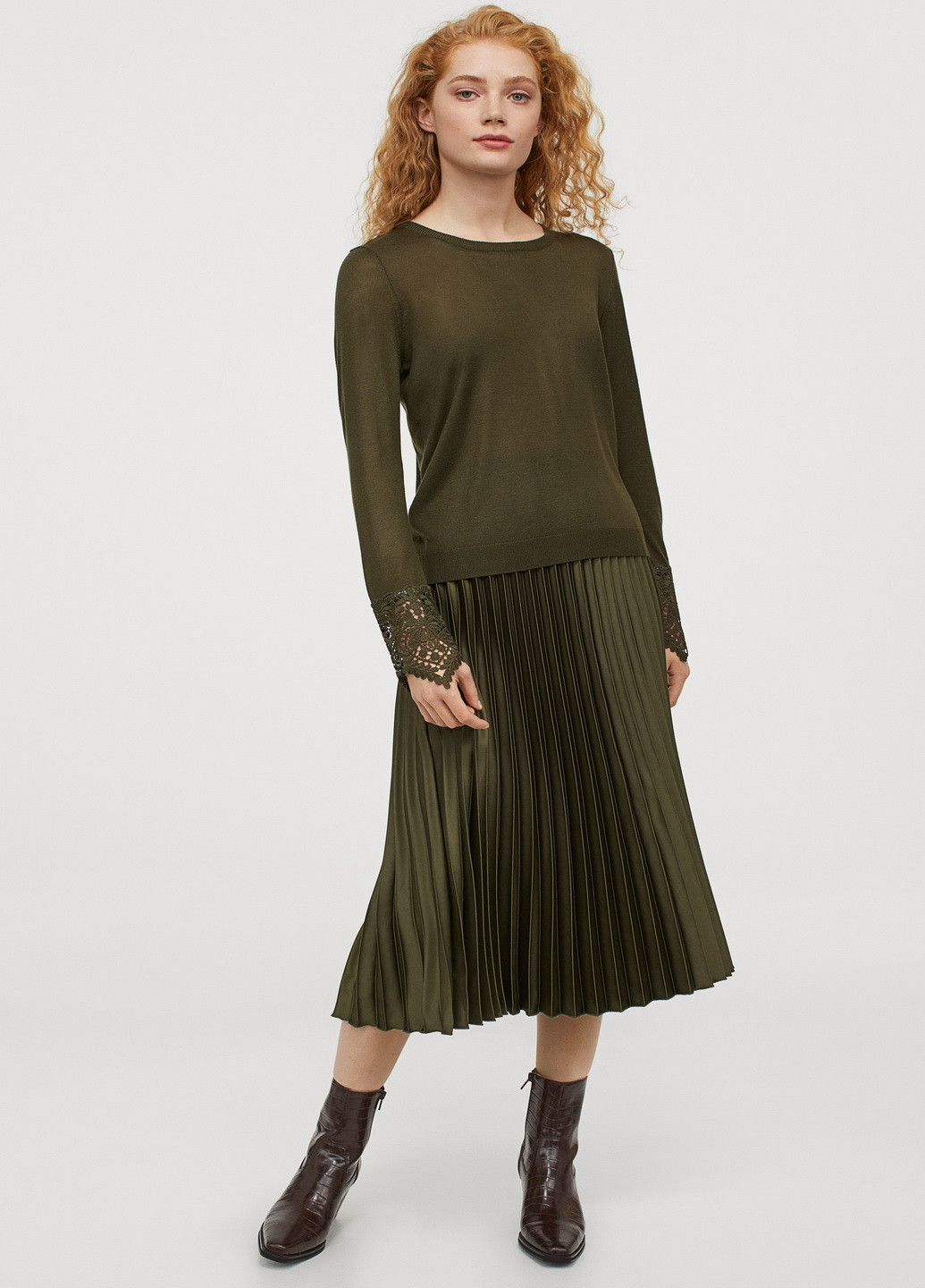 Оливковий (хакі) демісезонний джемпер H&M