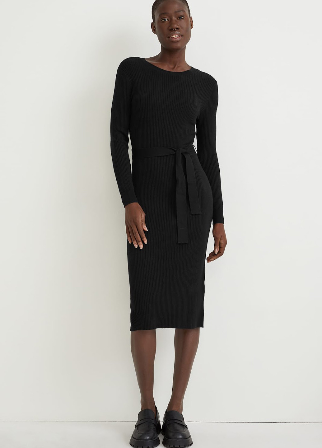 Черное кэжуал платье силуэтная C&A однотонное