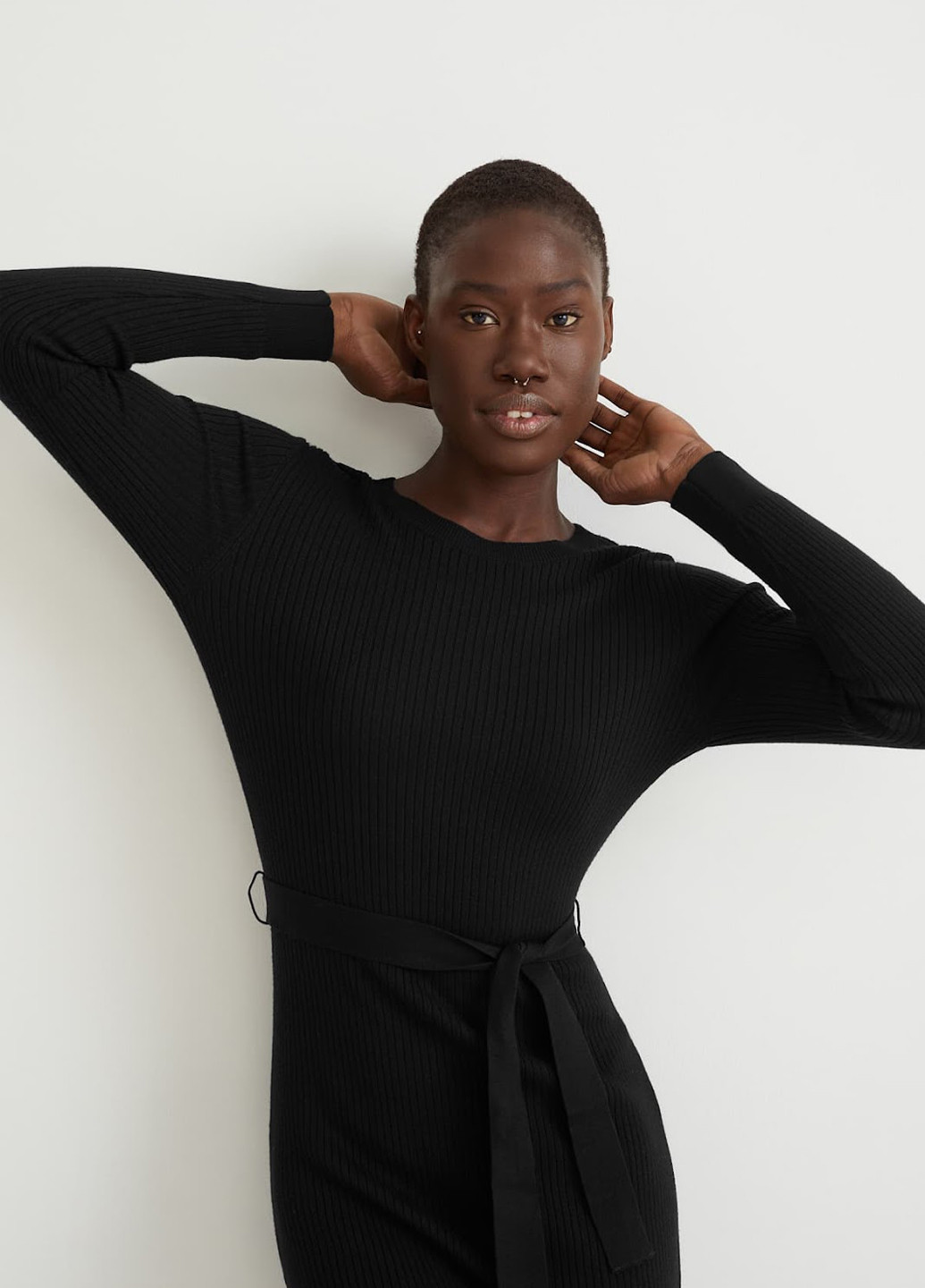 Черное кэжуал платье силуэтная C&A однотонное