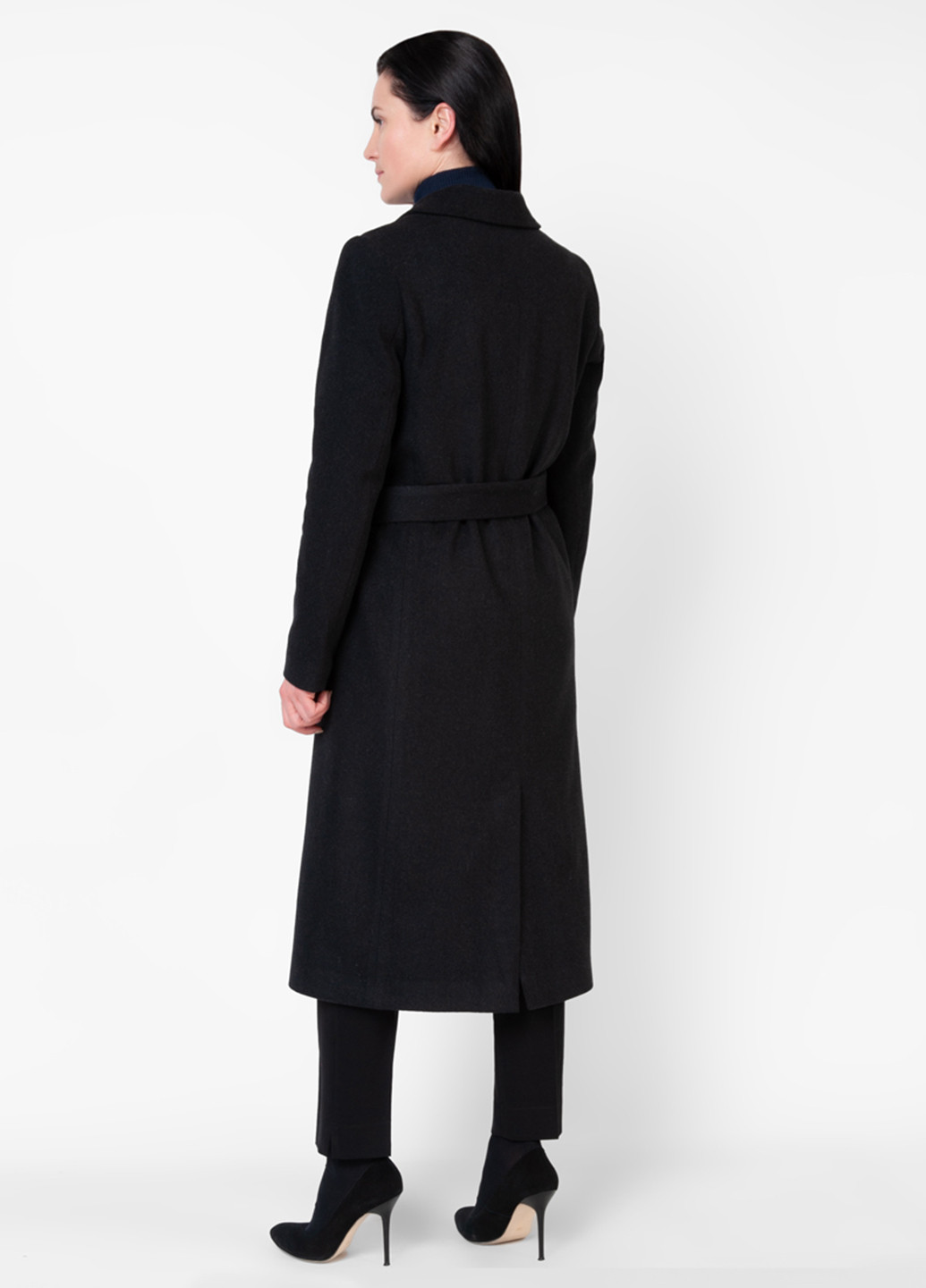 Черное демисезонное Пальто однобортное Arber