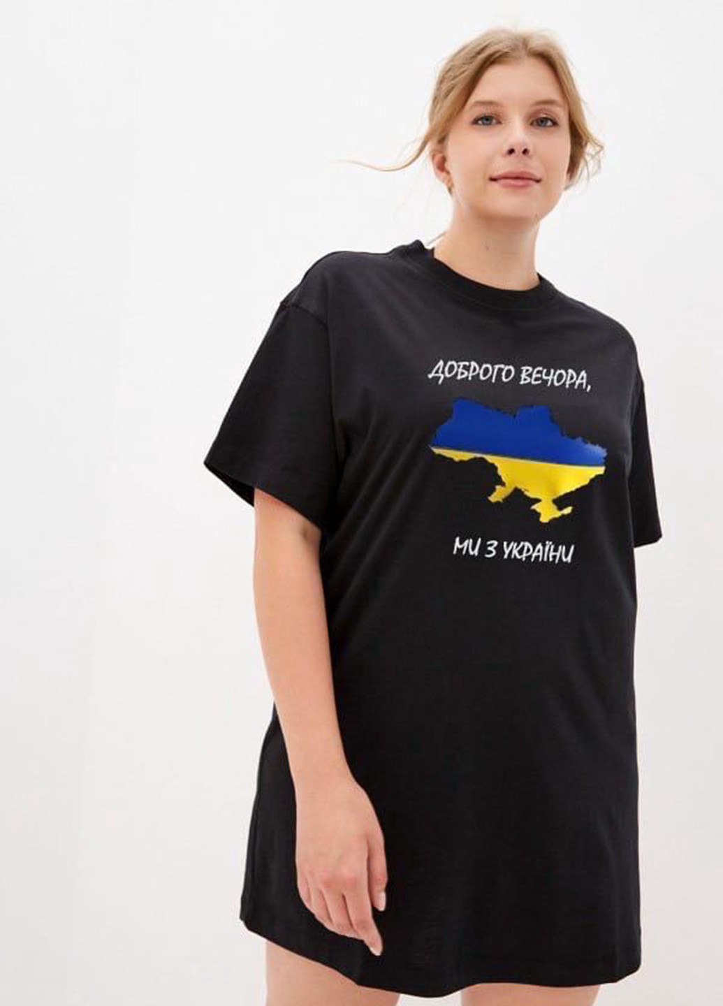Чорна кежуал сукня сукня-футболка No Brand з українською символікою