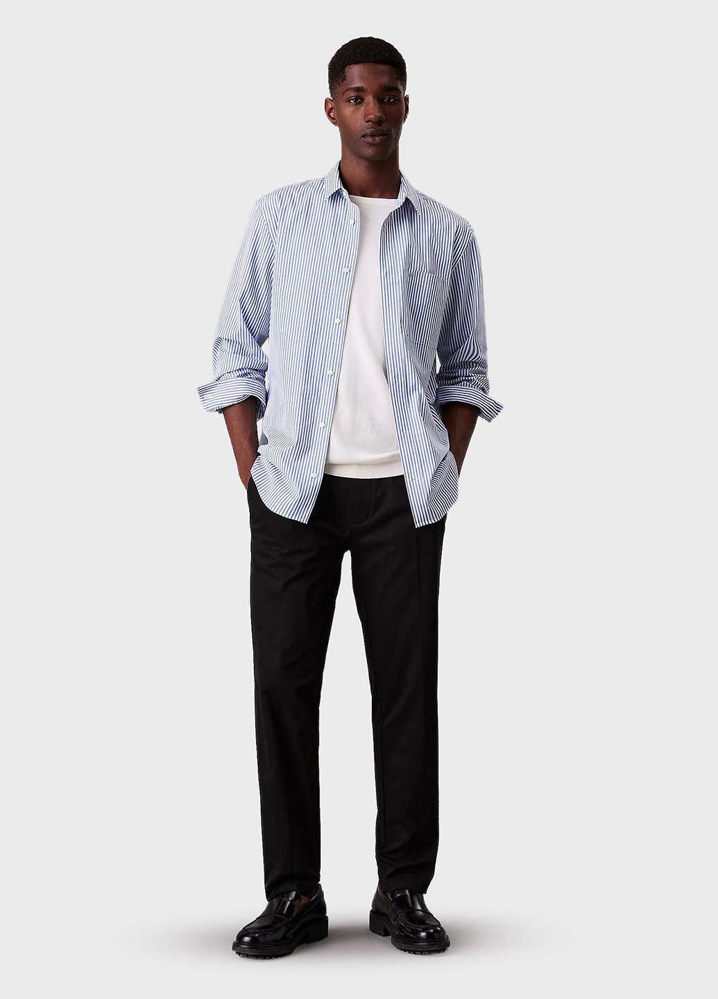 Черные классические, кэжуал демисезонные прямые брюки Calvin Klein