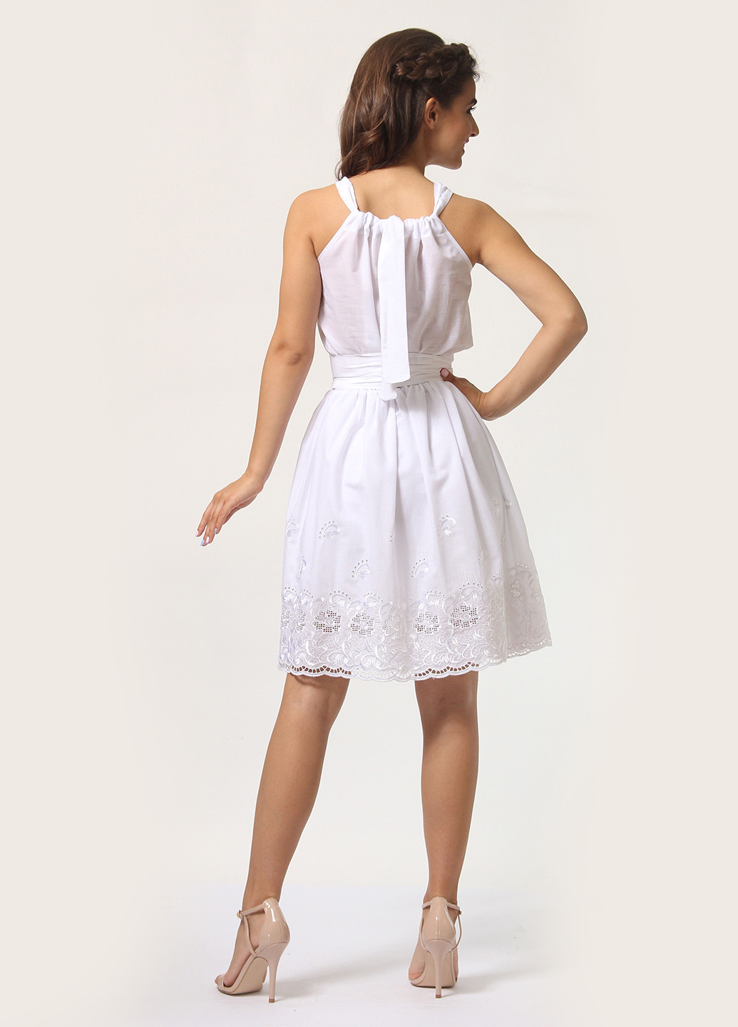 Білий кежуал сукня, сукня кльош Agata Webers однотонна
