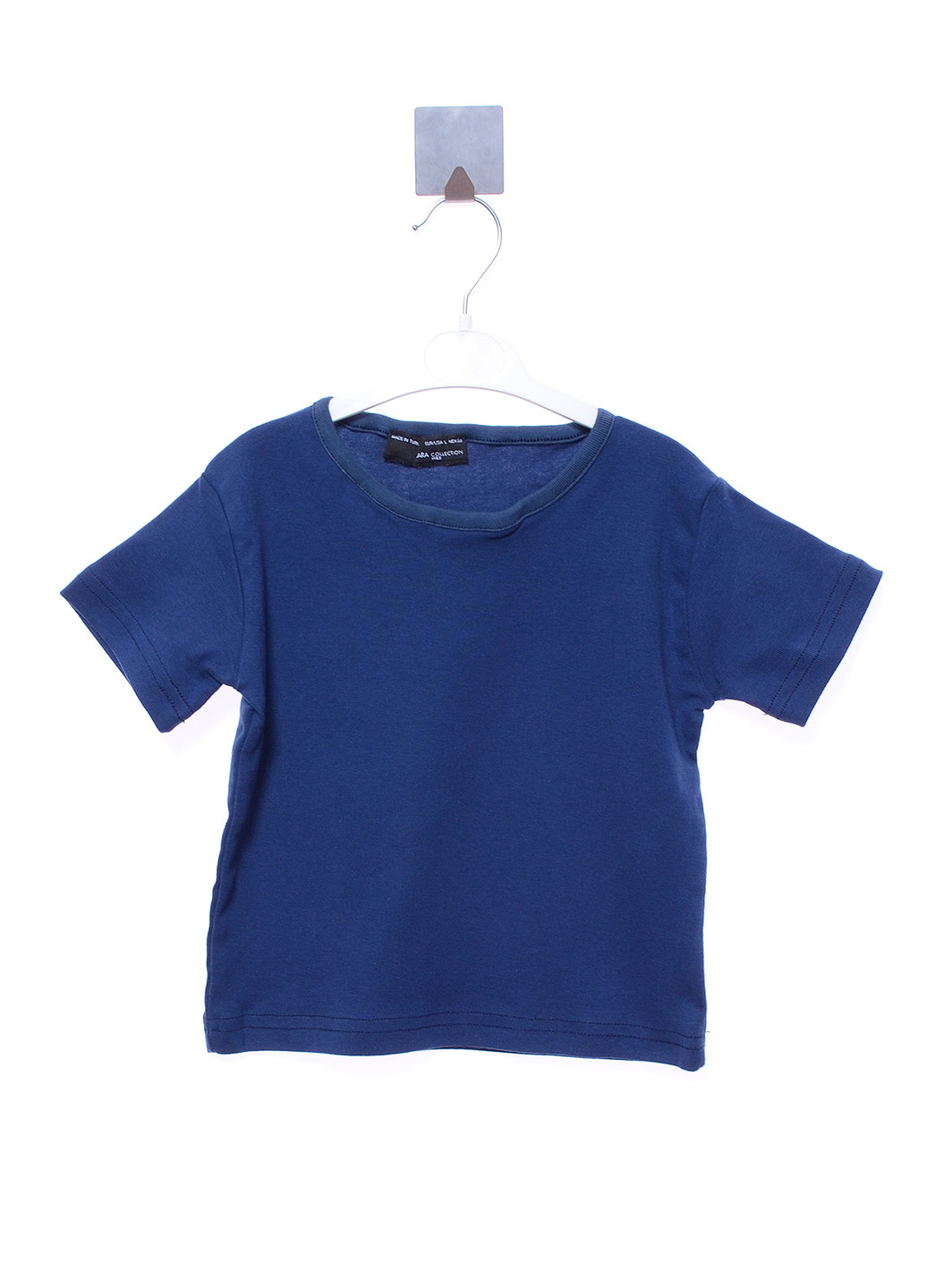 Синяя летняя футболка с коротким рукавом Zara