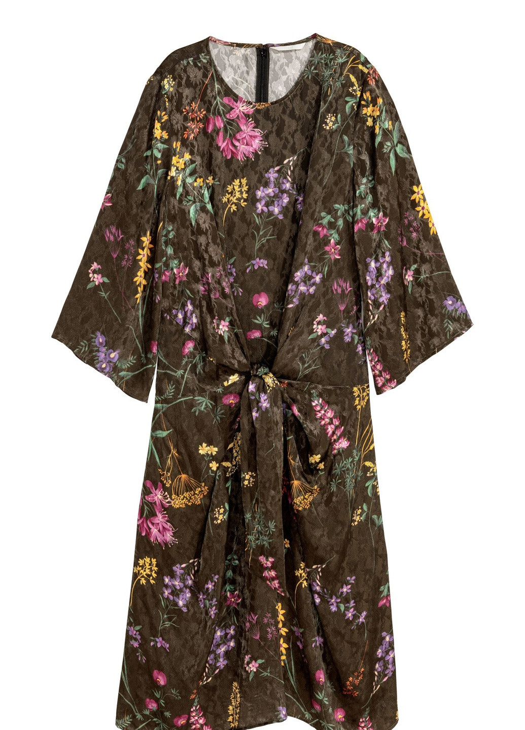 Темно-зелена кежуал плаття, сукня H&M з квітковим принтом