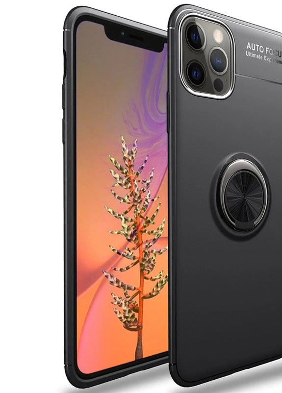 TPU чохол ColorRing під магнітний тримач (opp) для Apple iPhone 12 Pro Max (6.7 ') Чорний / Чорний (is_00000038442_5) Deen (229726988)
