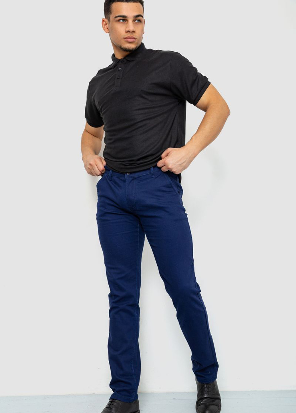 Синие кэжуал демисезонные прямые брюки Ager