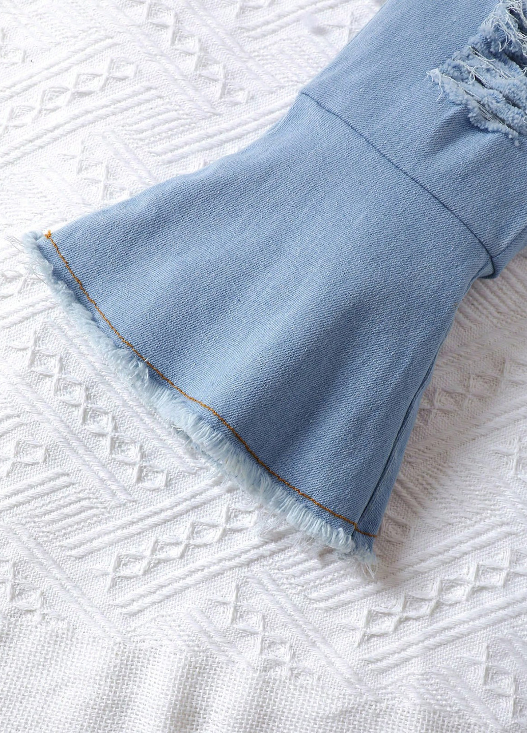 Голубой летний костюм (топ, джинсы) SHEIN