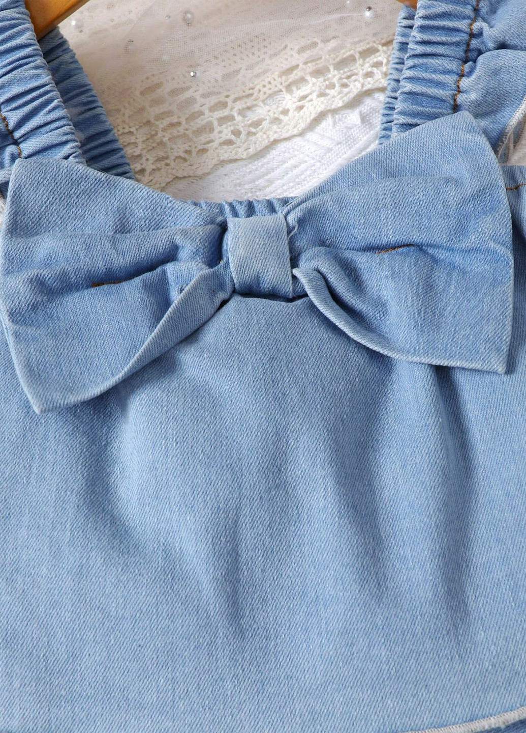 Голубой летний костюм (топ, джинсы) SHEIN