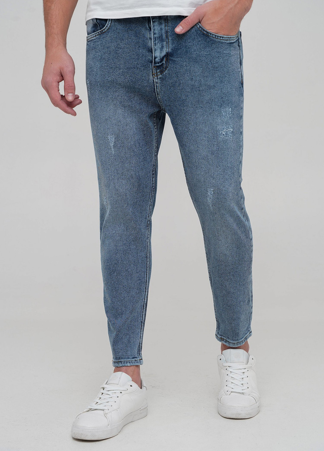 Темно-голубые демисезонные зауженные джинсы Trend Collection