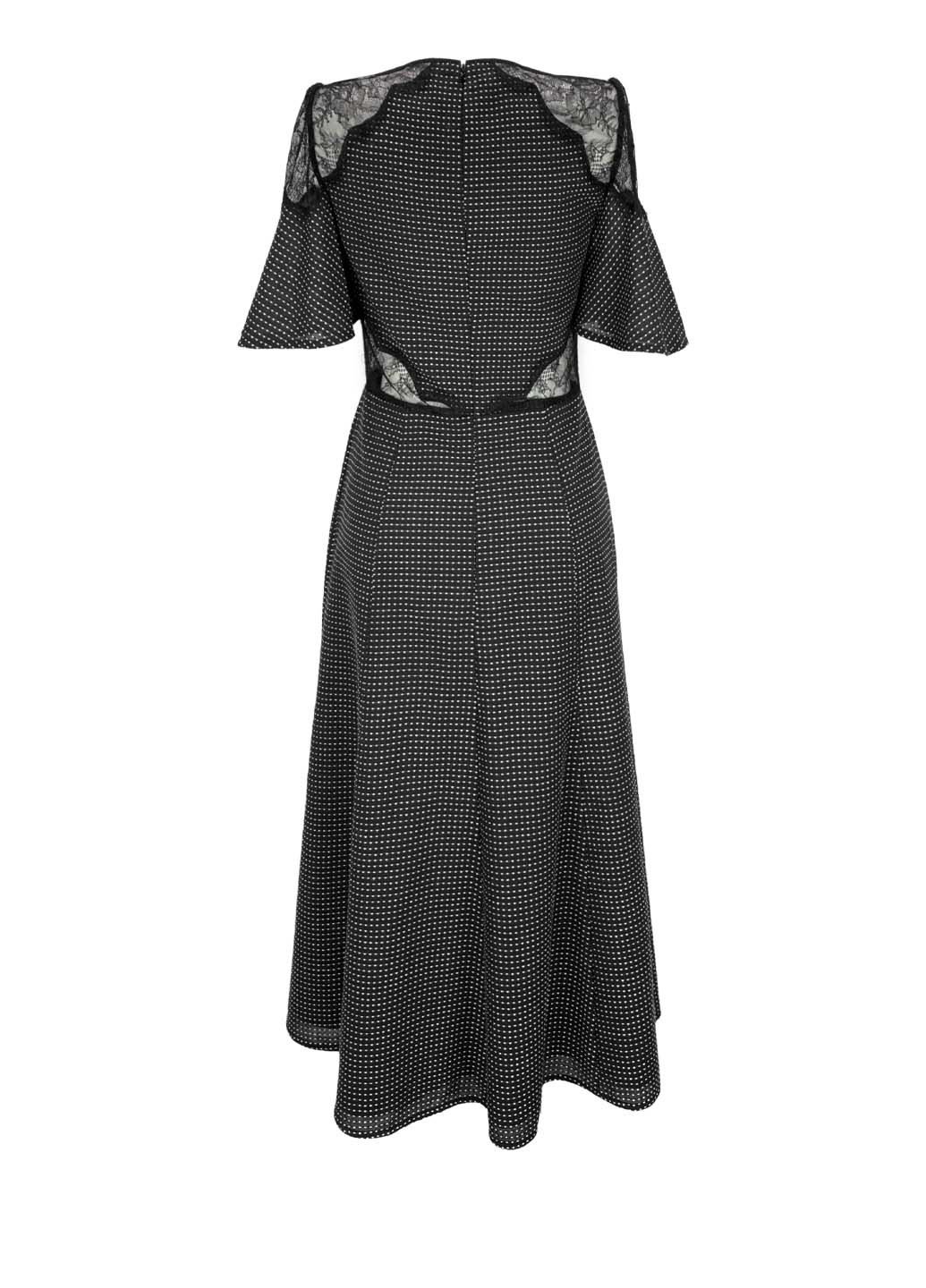 Черное праздничный миди платье the label с короткими рукавами Keepsake в горошек