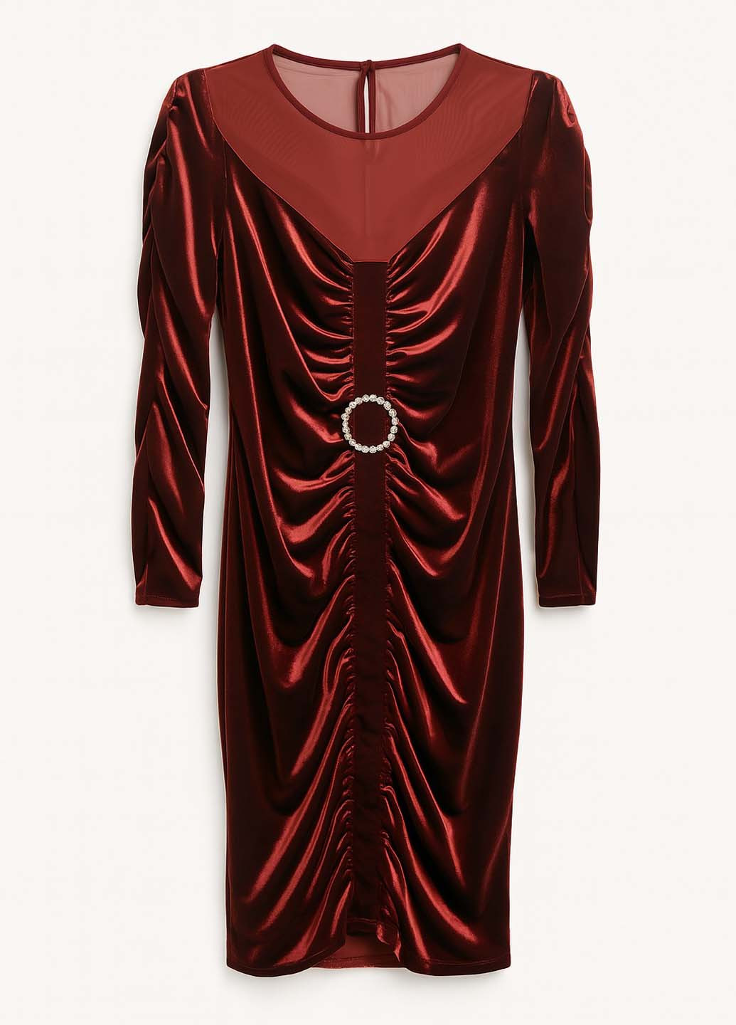 Бордовое праздничный, вечернее платье силуэтная Babylon однотонное