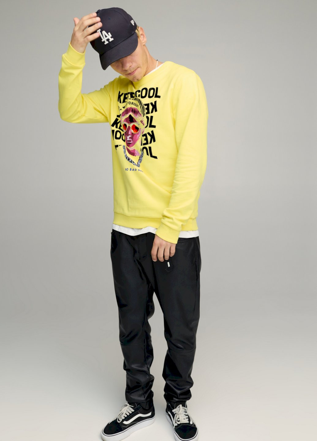 Жовтий свитшот мужской basic /no flis/ YAPPI малюнок (254557690)