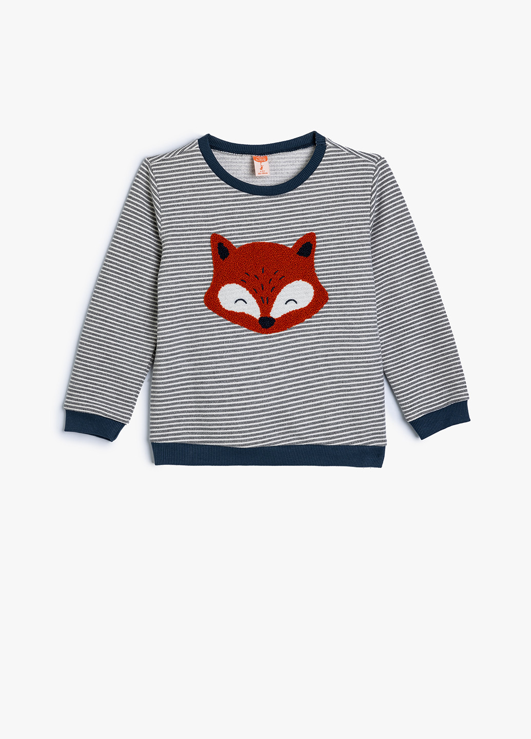 KOTON світшот смужка сірий кежуал бавовна