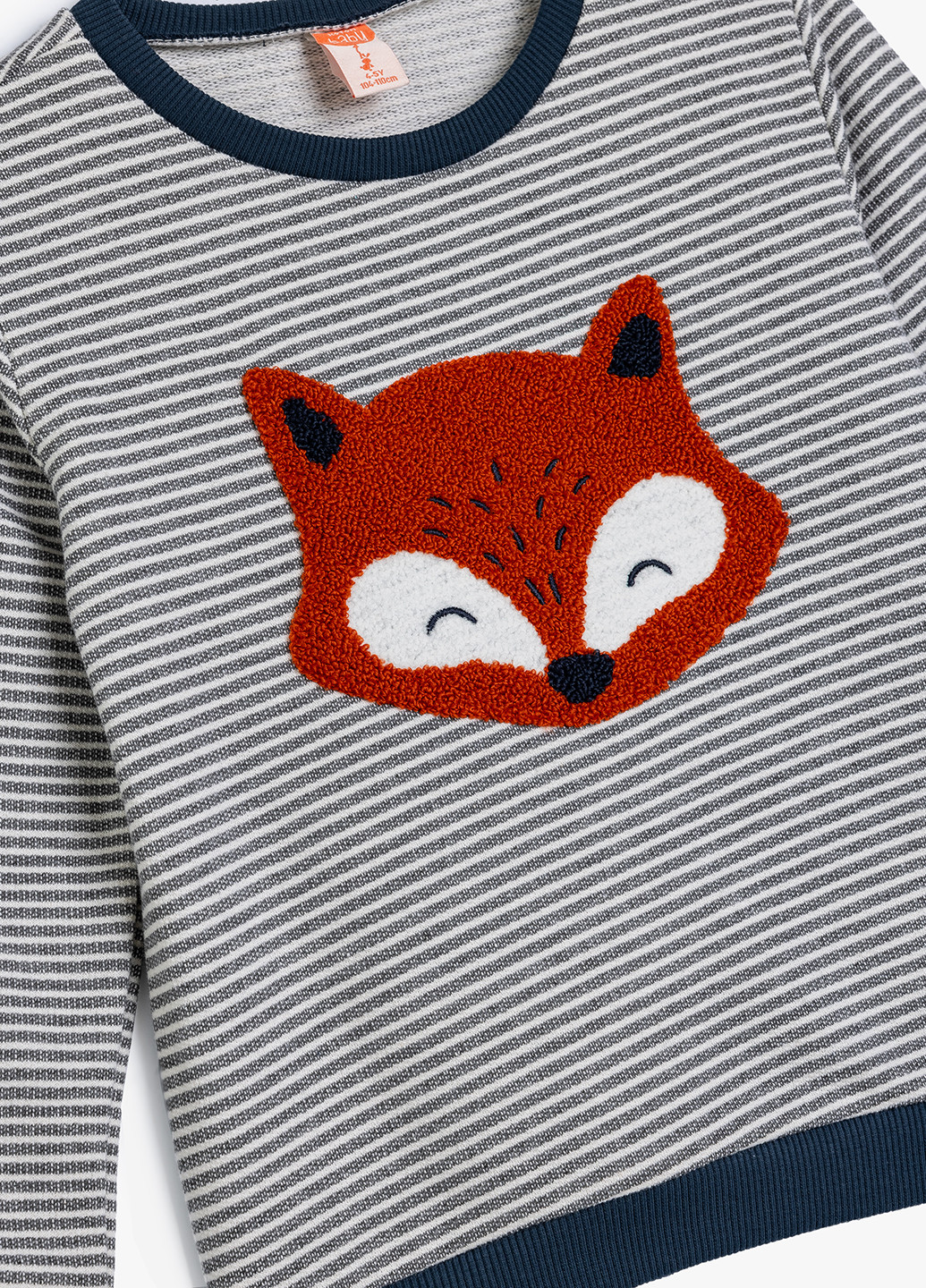 KOTON світшот смужка сірий кежуал бавовна