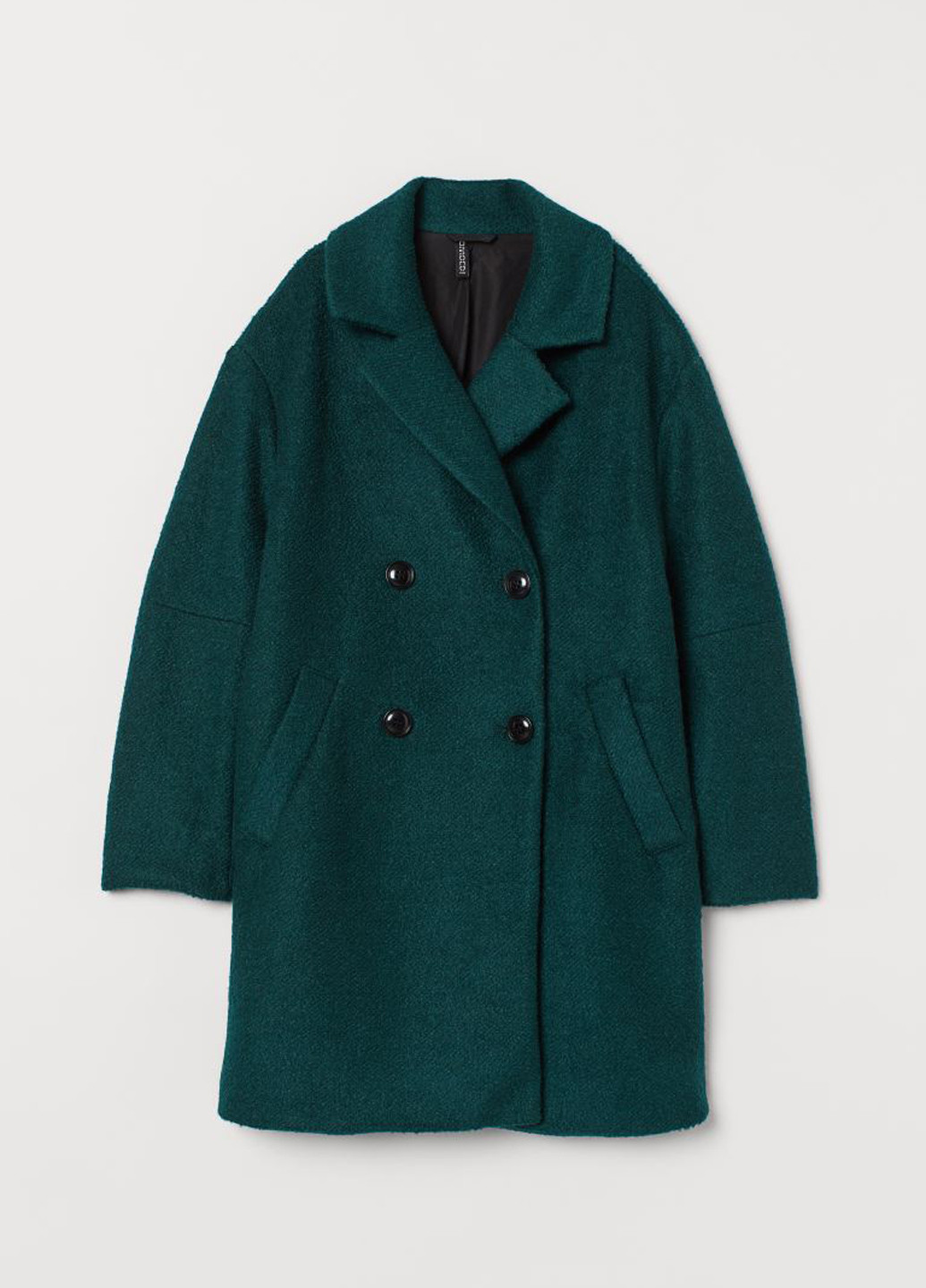 Темно-зелене демісезонне Пальто двобортне H&M