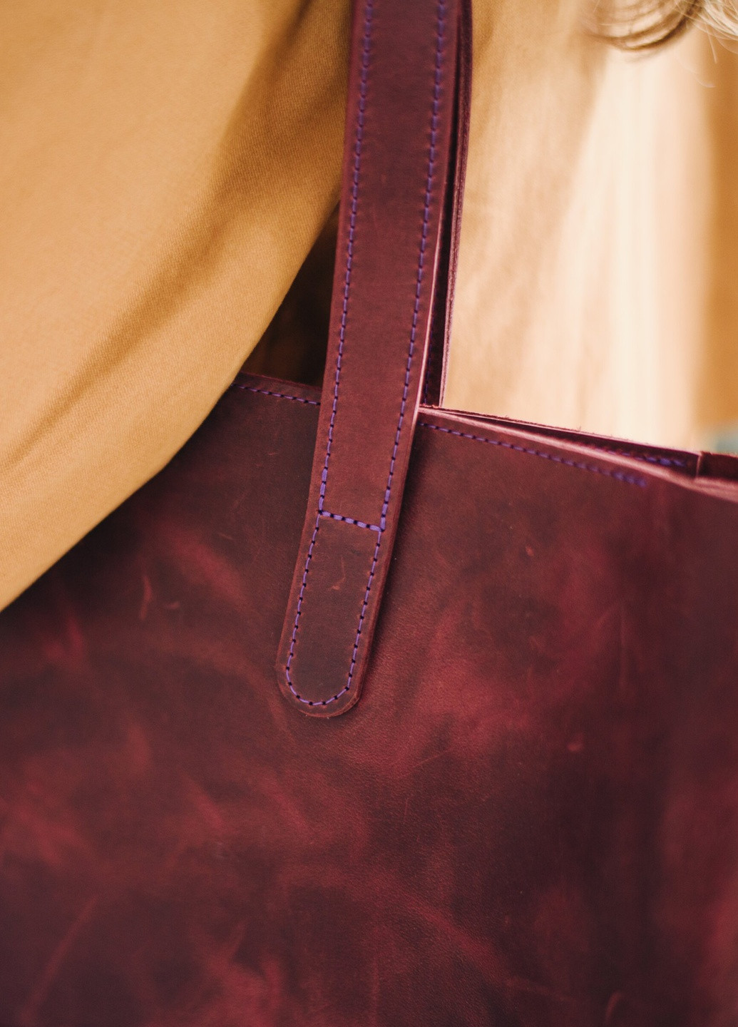 Вместительная женская сумка шоппер коньячного цвета из натуральной полуматовой кожи Boorbon (253342363)