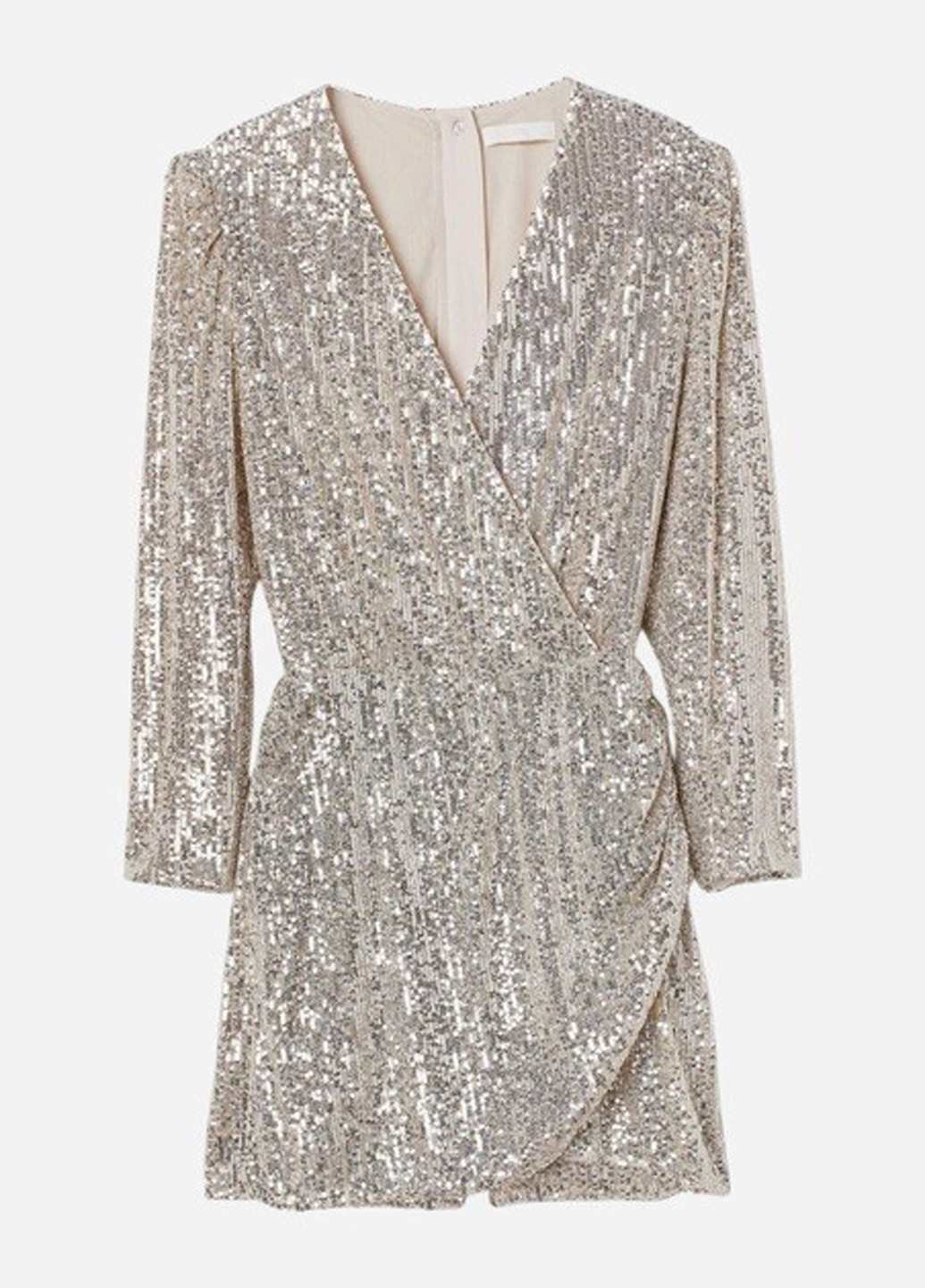 Комбинезон H&M комбинезон-шорты однотонный серебряный коктейльный полиэстер