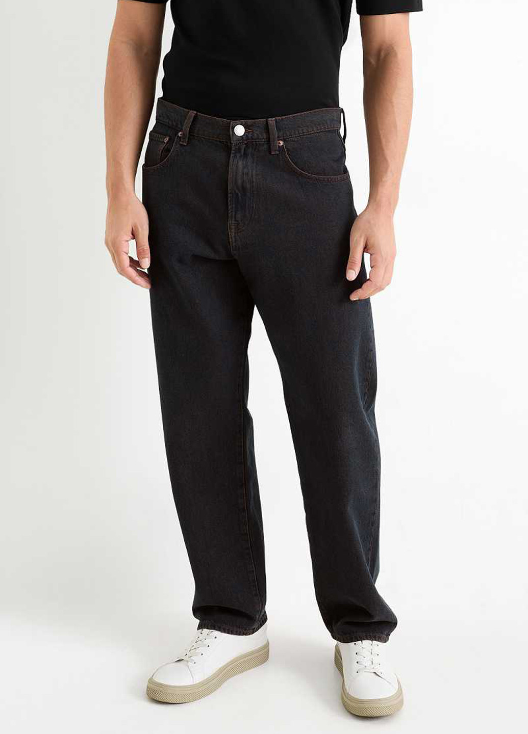 Черные демисезонные мешковатые джинсы C&A