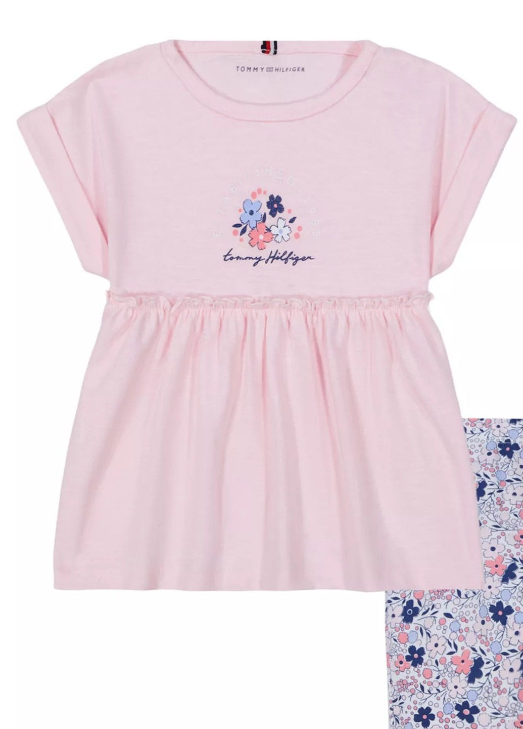 Розовый летний костюм (туника, леггинсы) Tommy Hilfiger