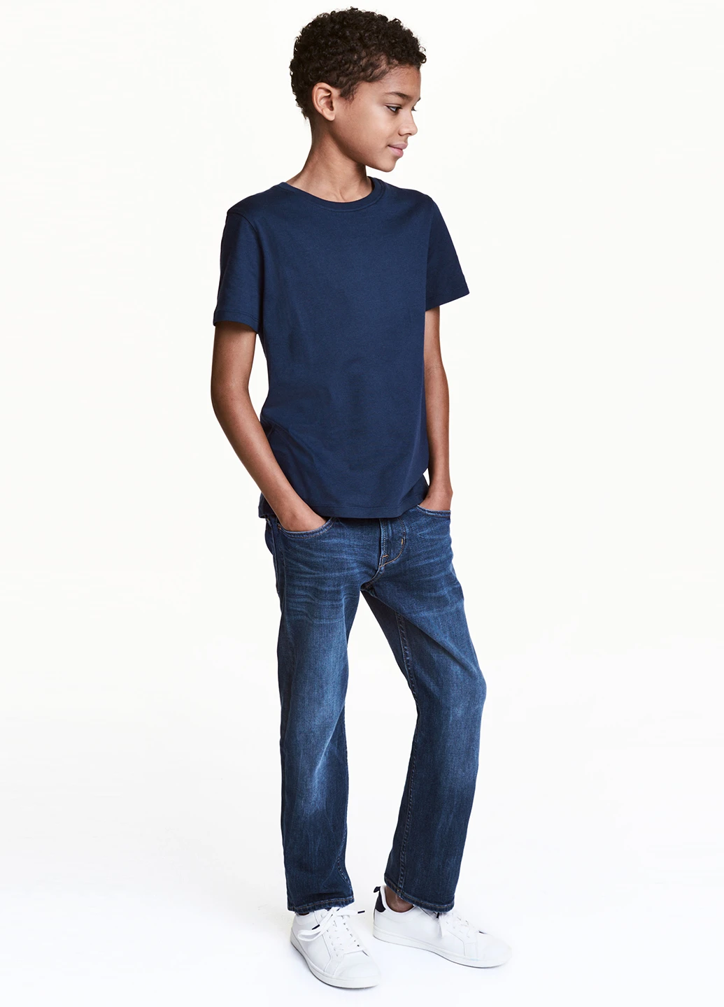 Синие демисезонные прямые джинсы H&M