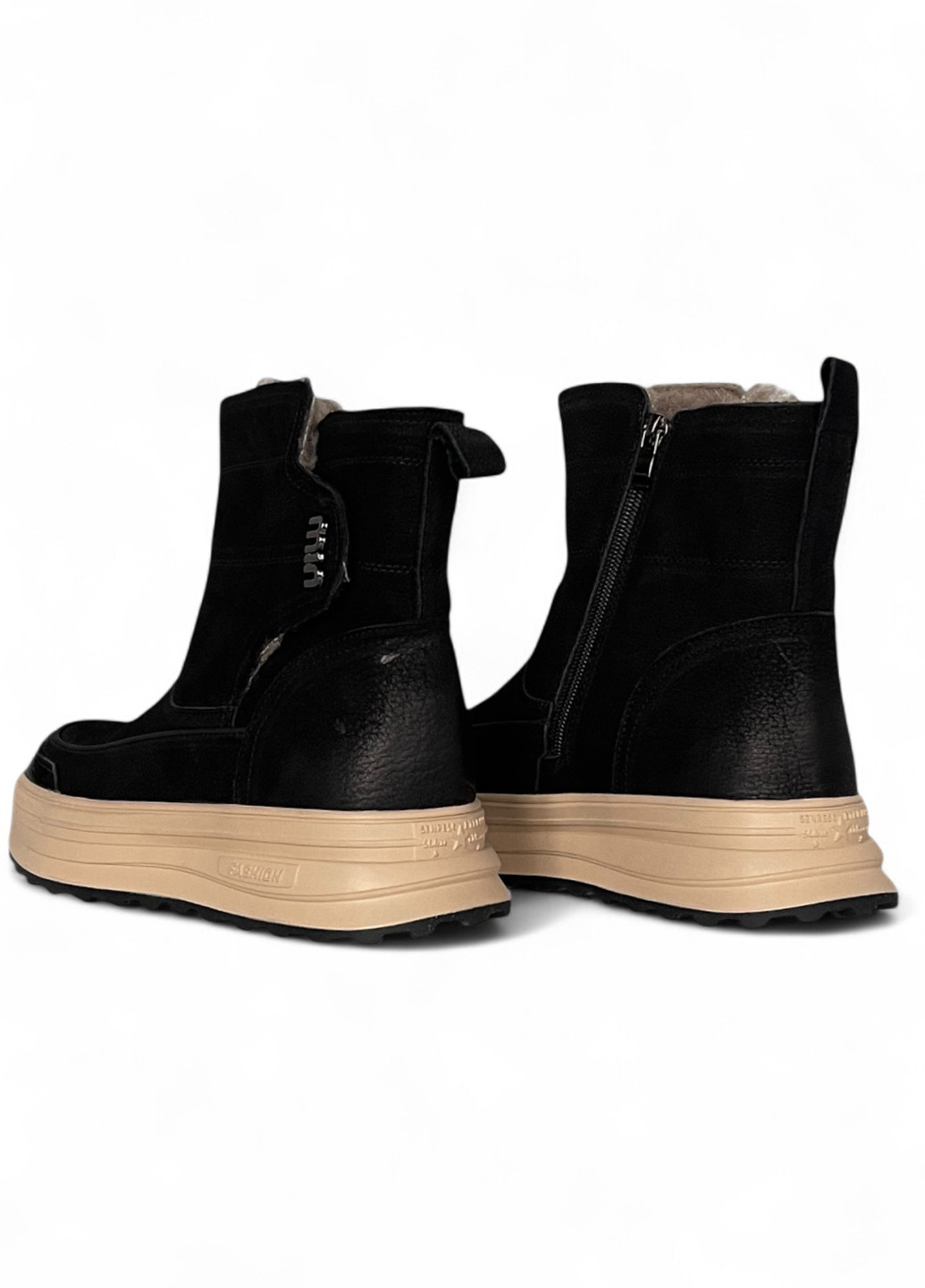 Зимние ботинки Meego без декора из натурального нубука