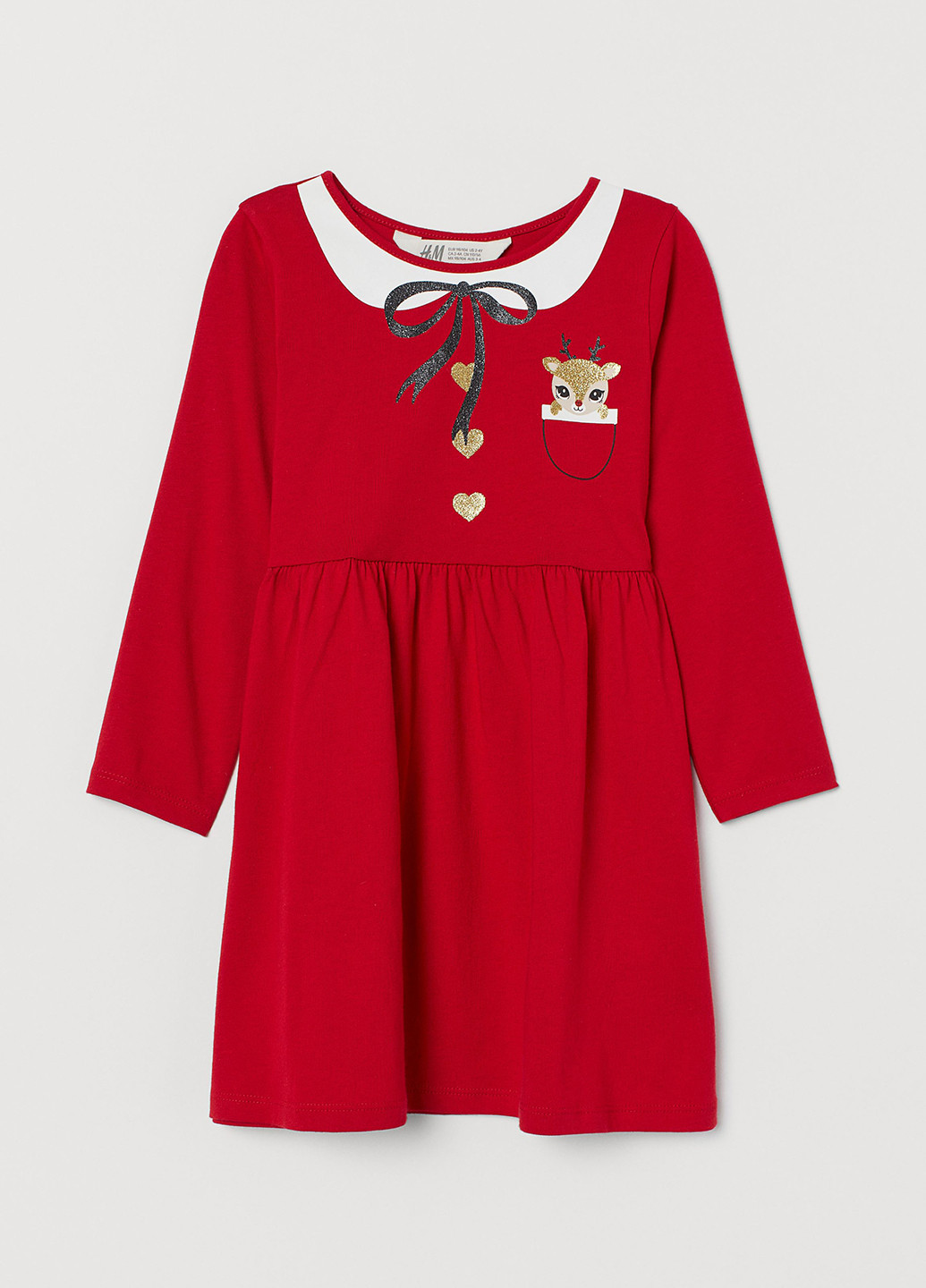 Маскарадний плаття H&M новорічний червоний домашній трикотаж, бавовна