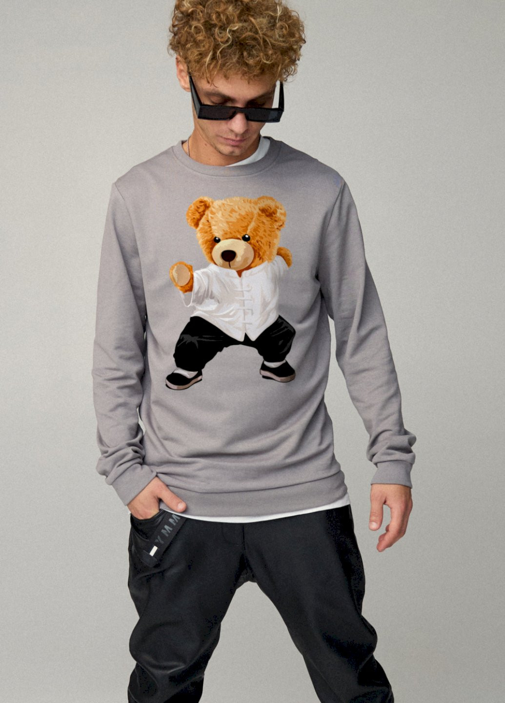 Серый свитшот мужской basic /no flis/ YAPPI (252259110)