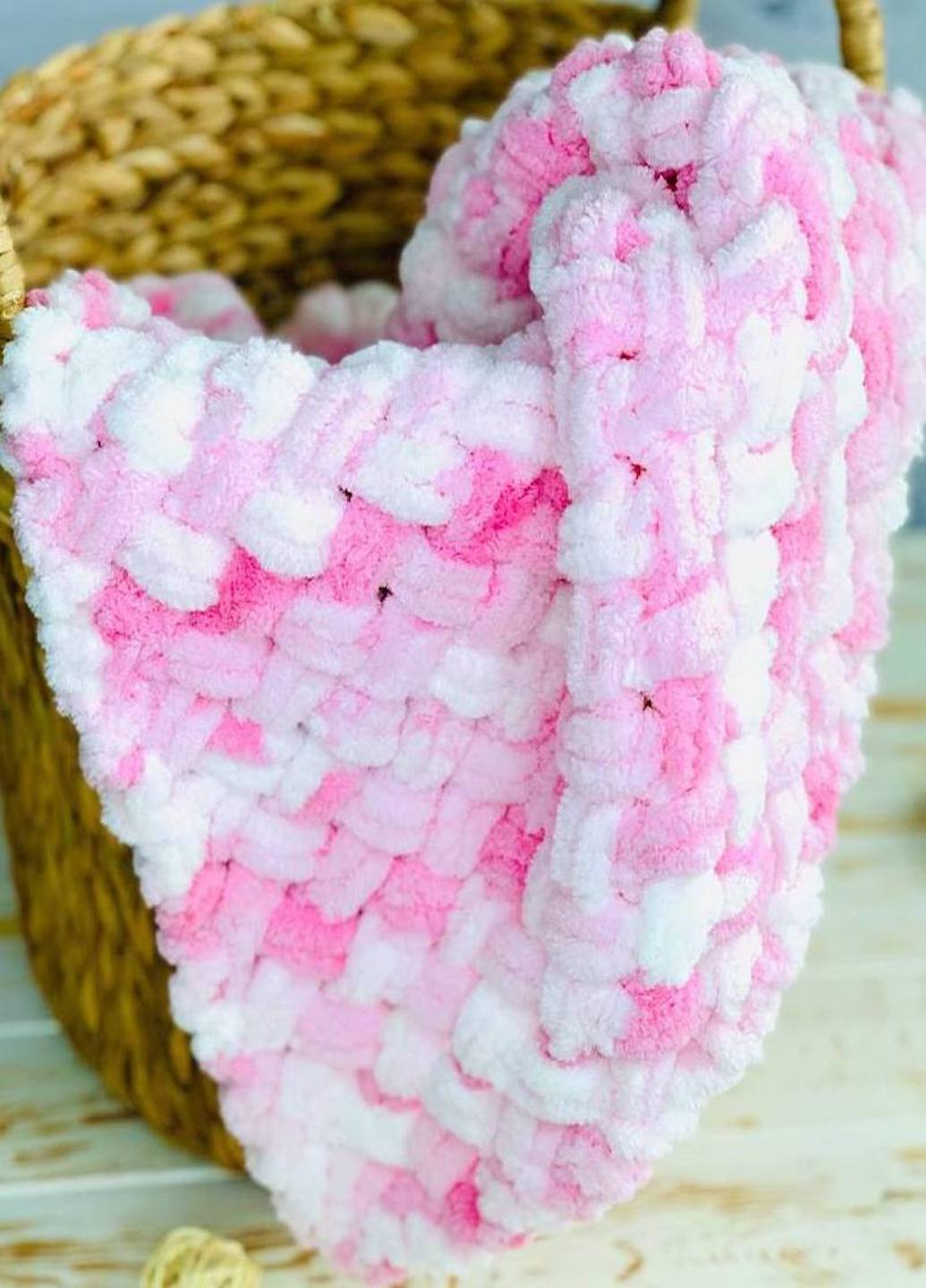 Детский вязаный плюшевый плед в кроватку коляску для новорожденного малыша, 100*100 см Lukoshkino (252913764)