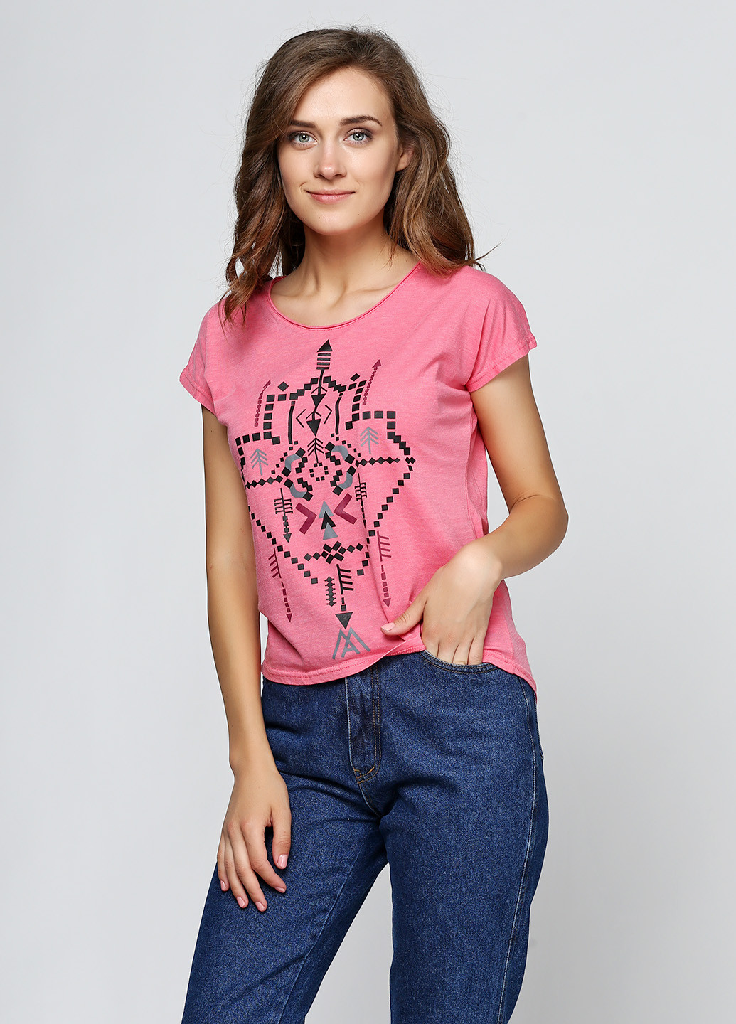 Рожево-лілова літня футболка Яavin