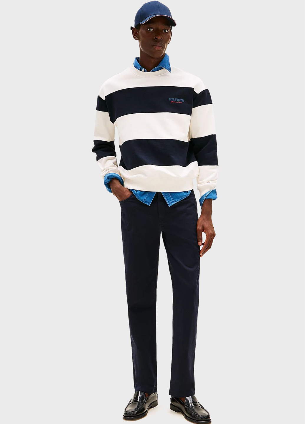 Темно-синие классические, кэжуал демисезонные классические брюки Tommy Hilfiger