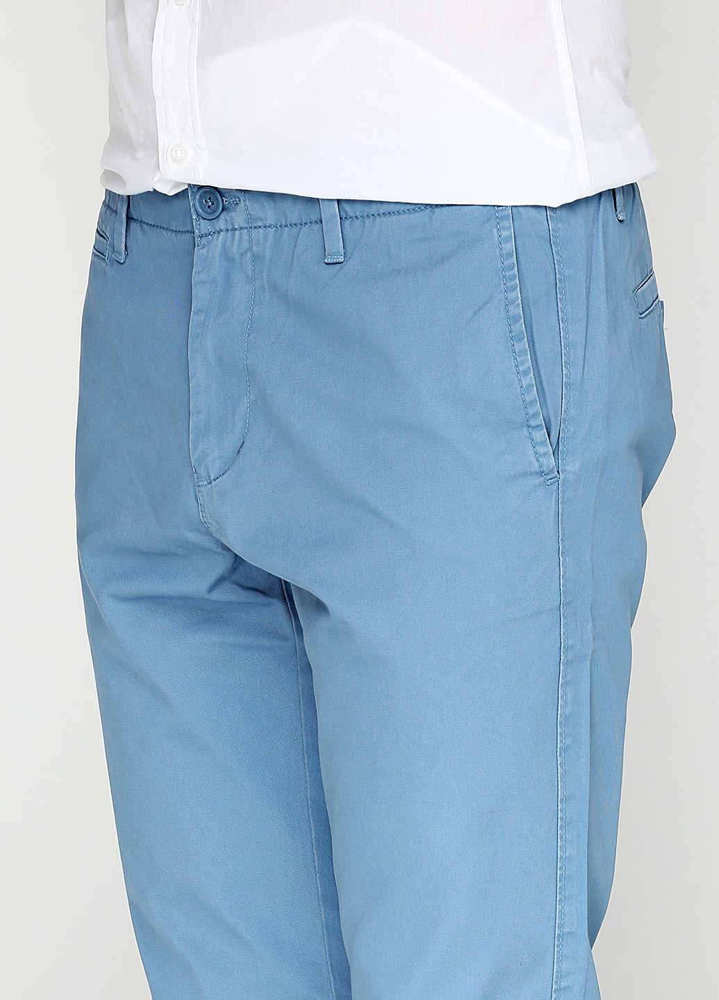 Голубые кэжуал демисезонные прямые брюки United Colors of Benetton