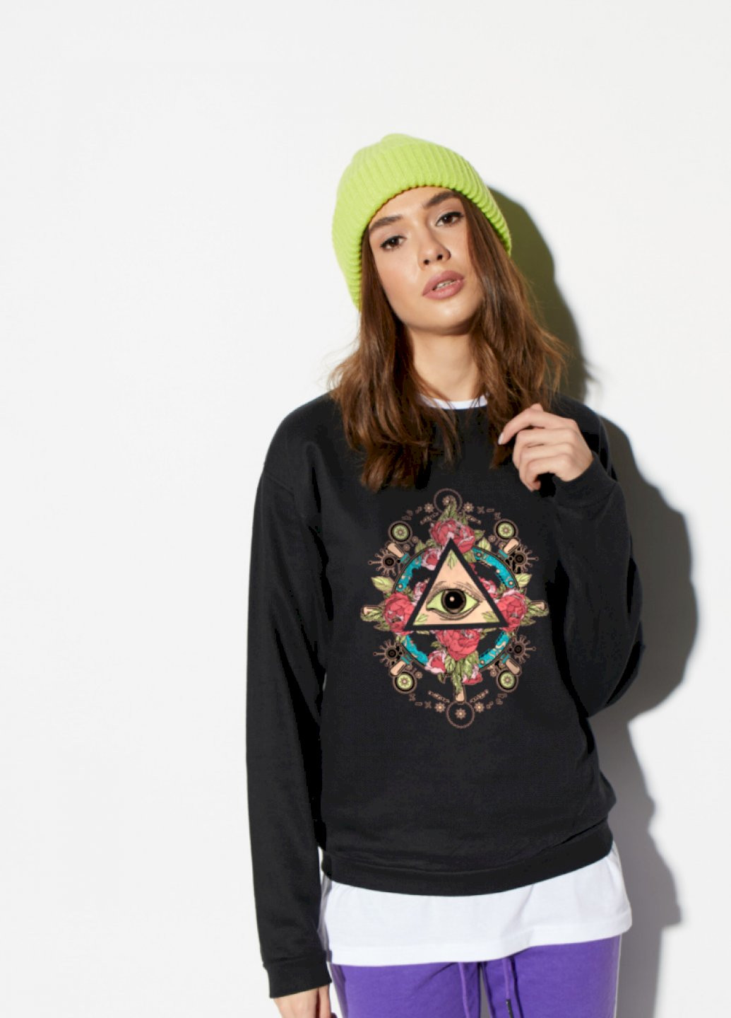 Черный свитшот женский /no flis/ YAPPI рисунок (251467740)