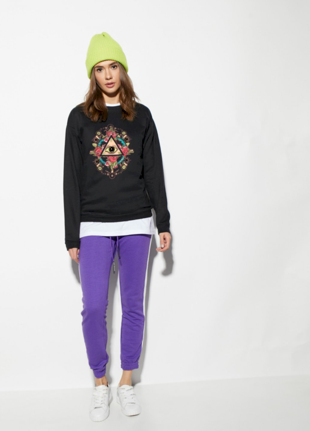 Черный свитшот женский /no flis/ YAPPI рисунок (251467740)