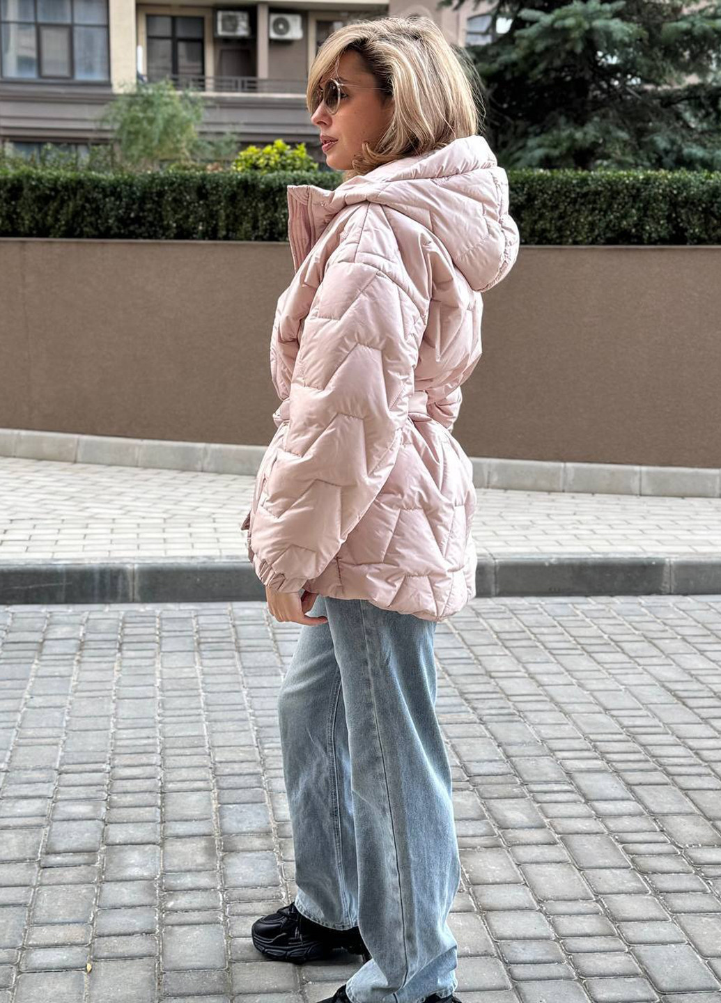 Светло-розовая демисезонная куртка No Brand