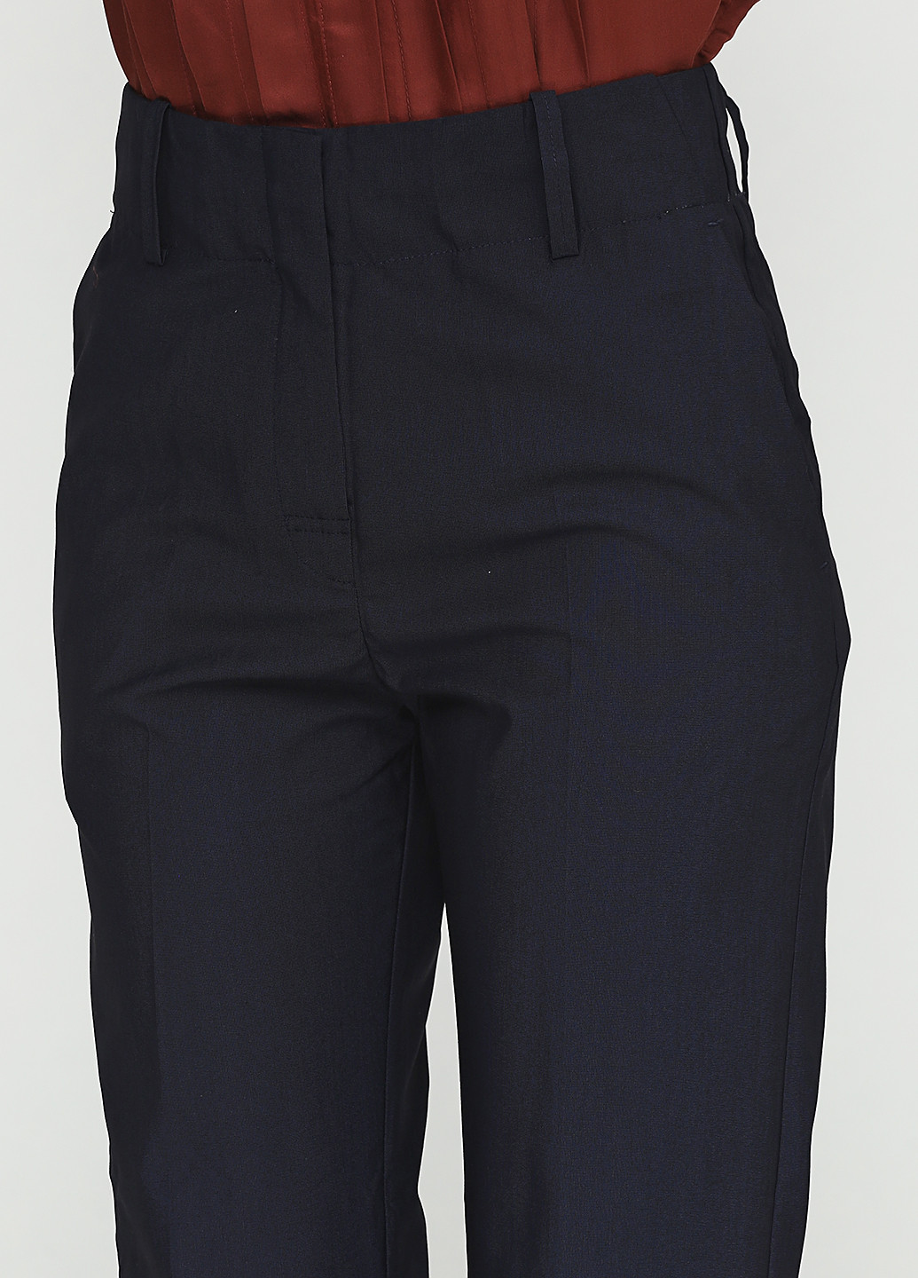 Темно-синие кэжуал демисезонные прямые брюки And Less