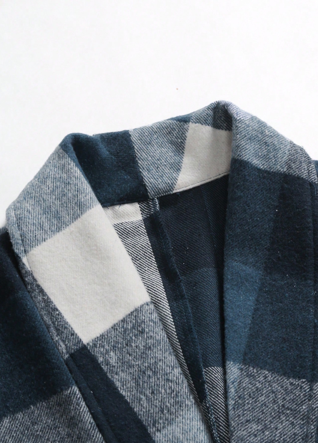 Синє зимнє Пальто двобортне SHEIN