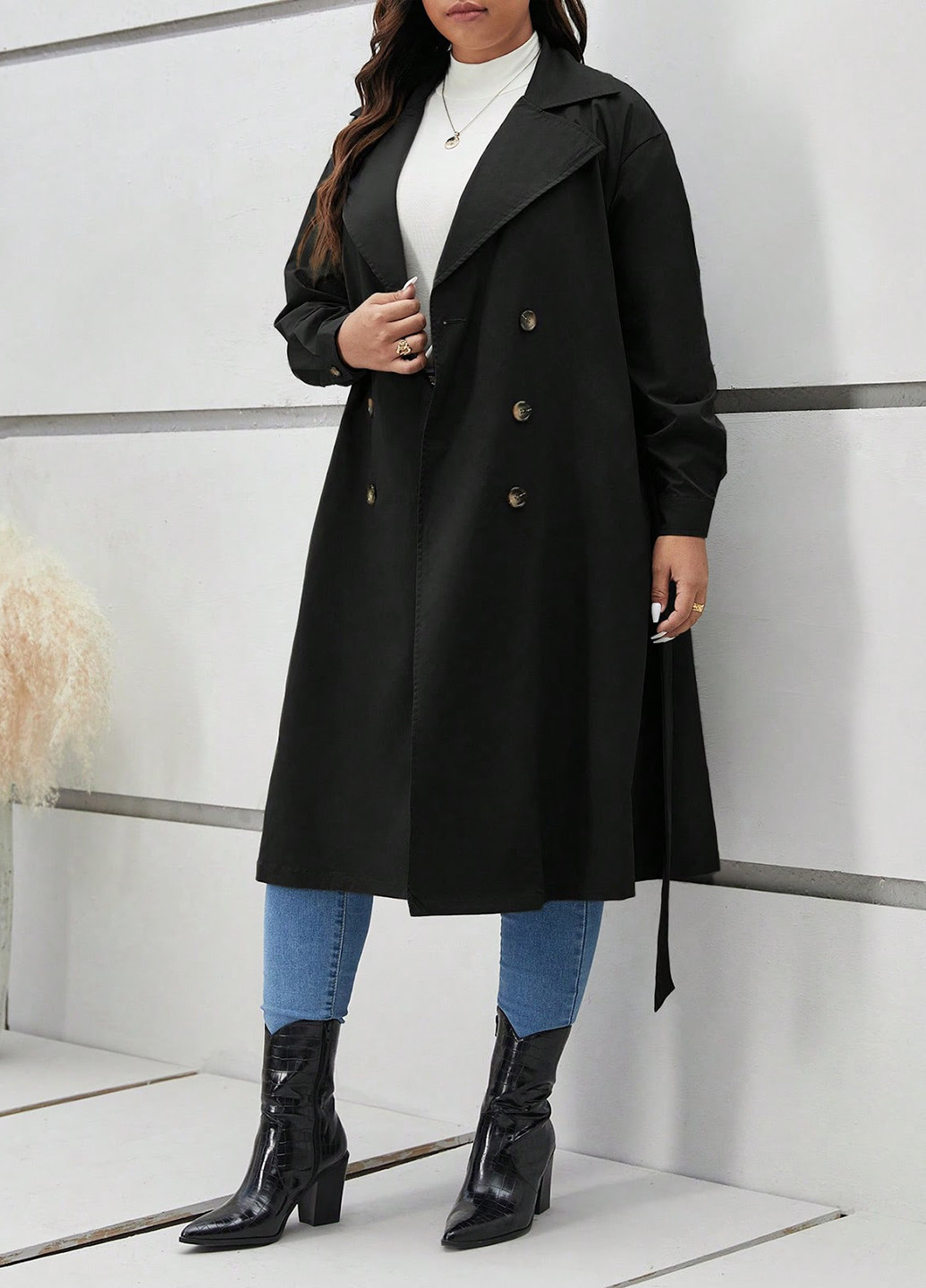 Плащ SHEIN тренчкот на гудзиках демісезон (331109917)