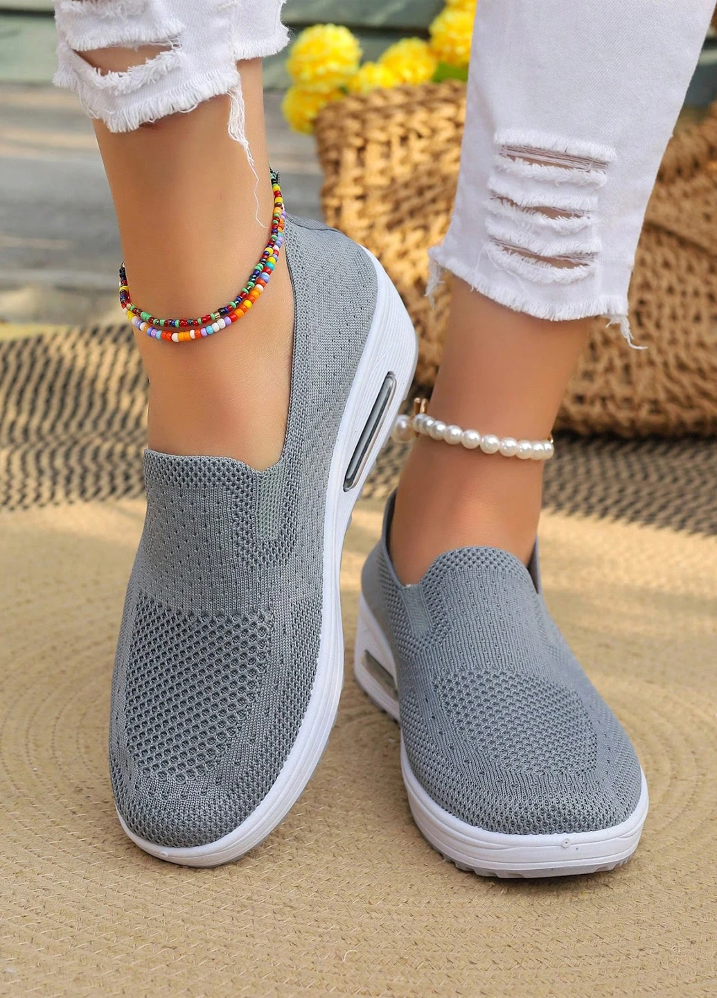 Серые слипоны SHEIN однотонные