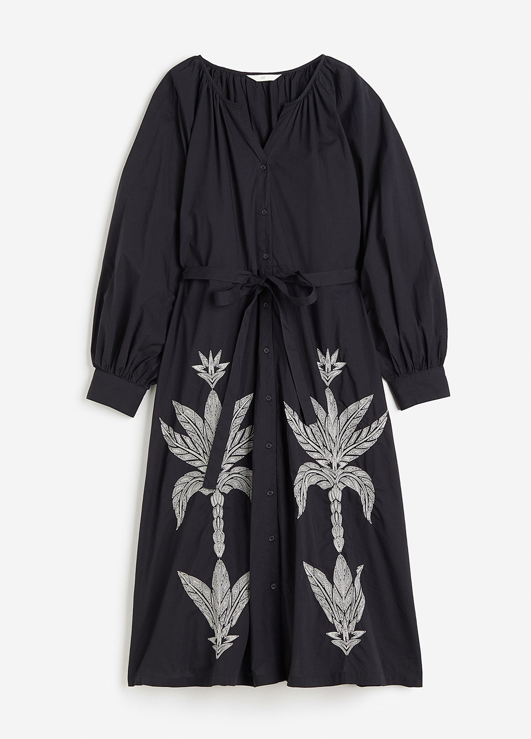 Черное кэжуал платье H&M с рисунком